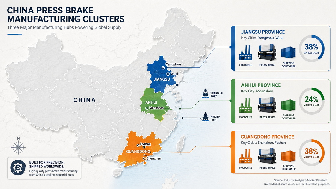 China Press Brake Manufacturing Clusters Map China Press Brake Manufacturing Clusters Map