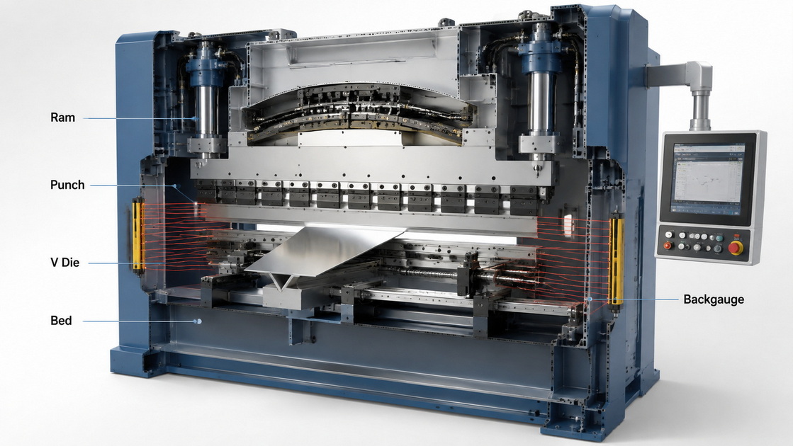 CNC Press Brake Components Diagram CNC Press Brake Components Diagram