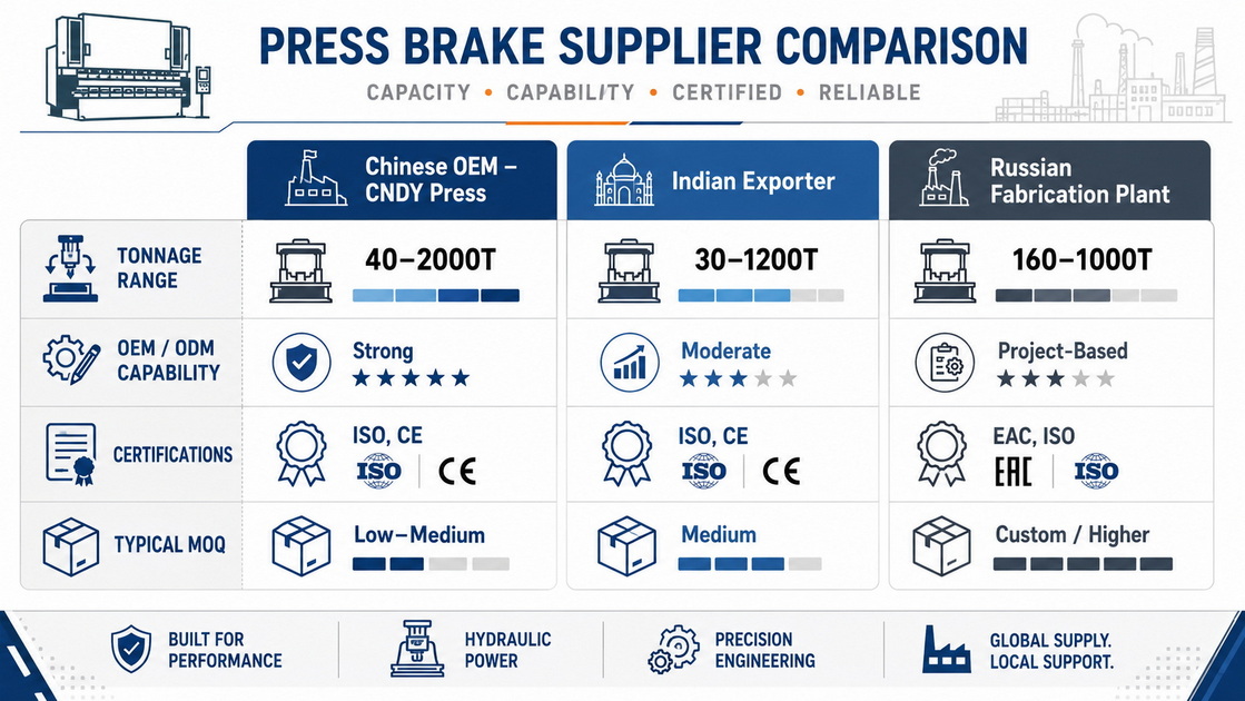 Press Brake Supplier Comparison Press Brake Supplier Comparison