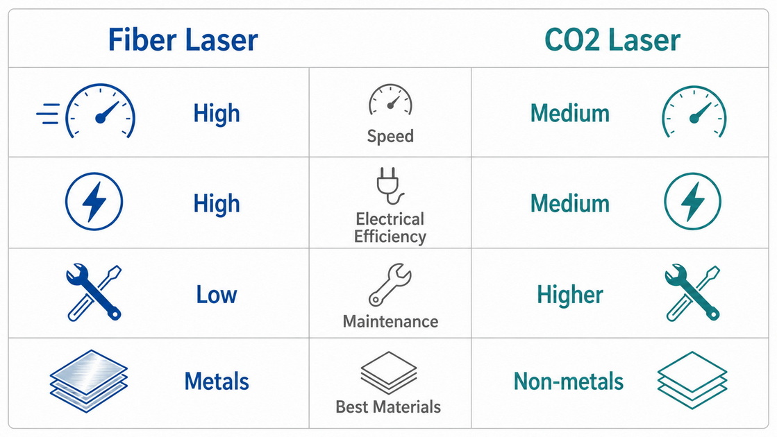 Fiber Vs CO2 Laser Comparison Chart Fiber Vs CO2 Laser Comparison Chart