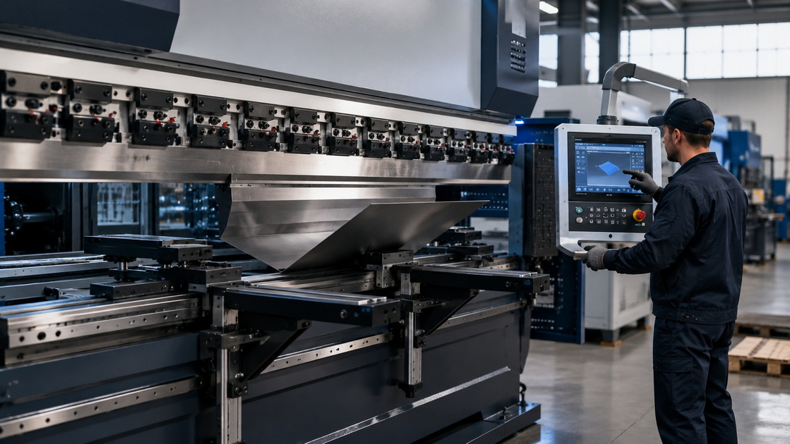 CNC Press Brake In Operation CNC Press Brake In Operation