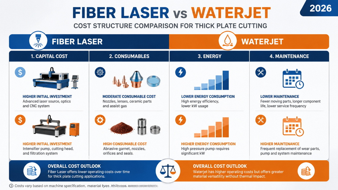 Fiber Laser And Waterjet Cost Infographic Fiber Laser And Waterjet Cost Infographic
