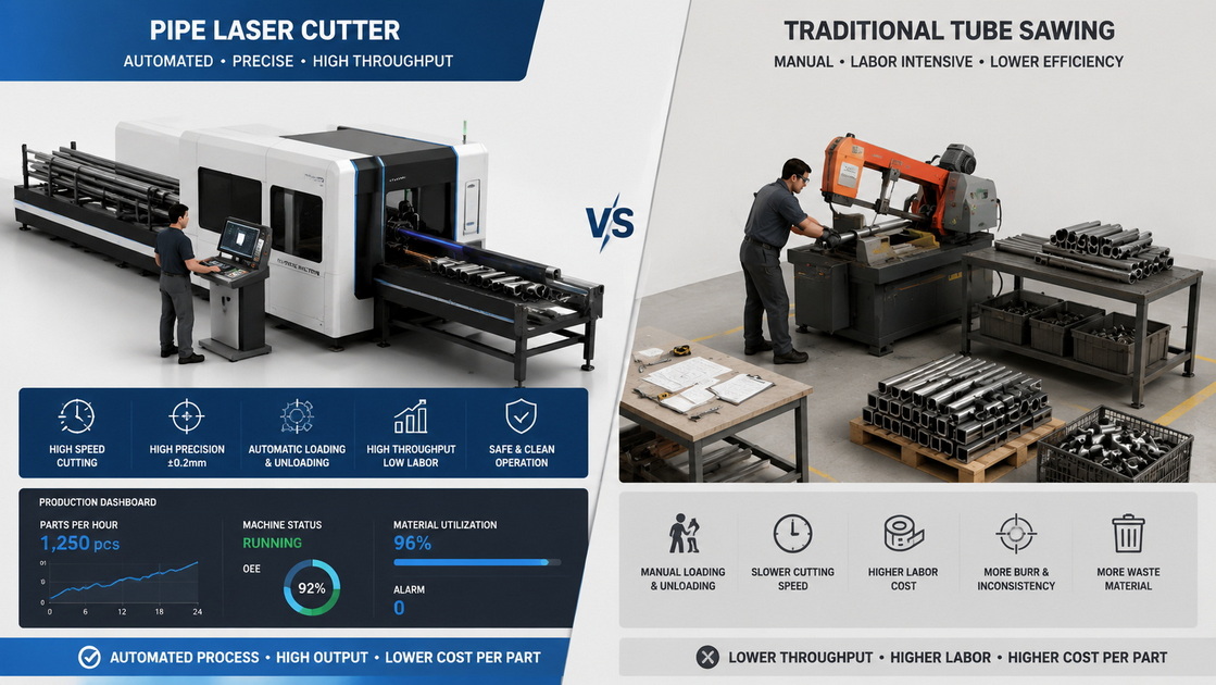 Pipe Laser Cutter Vs Sawing Workstation Pipe Laser Cutter Vs Sawing Workstation