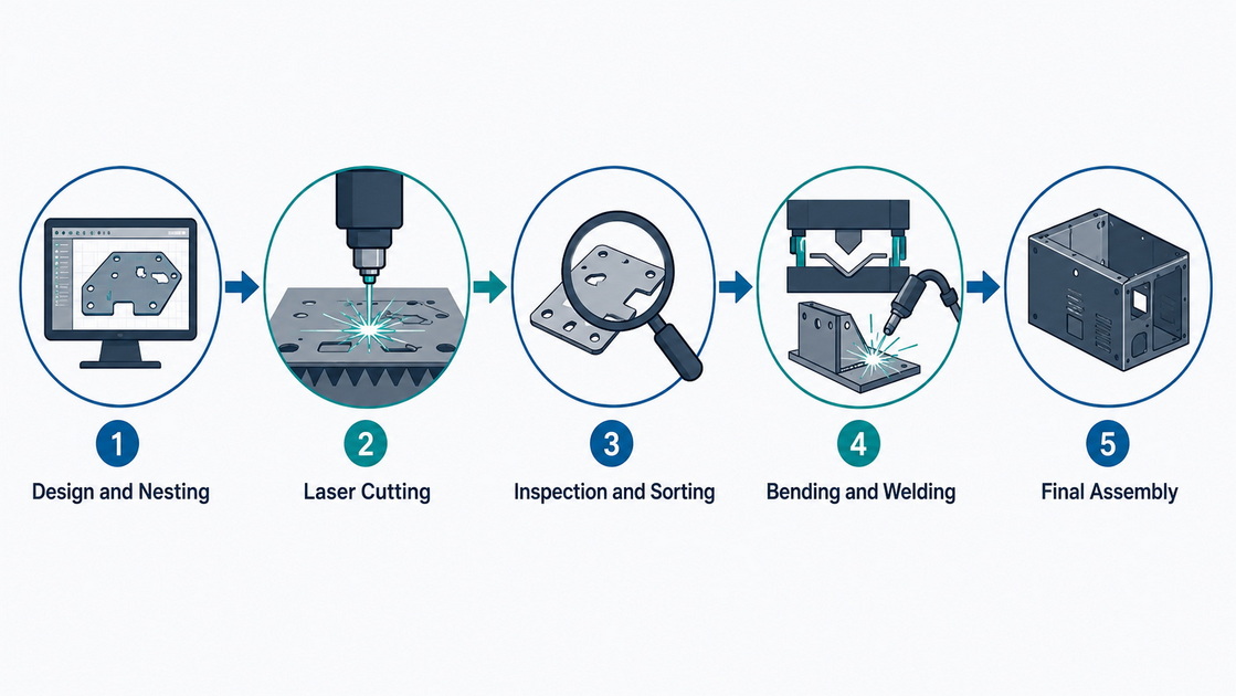 Sheet Metal Laser Cutting Workflow