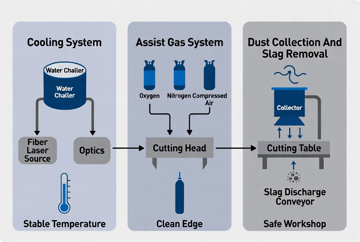 Fiber Laser Cooling Gas And Dust Management