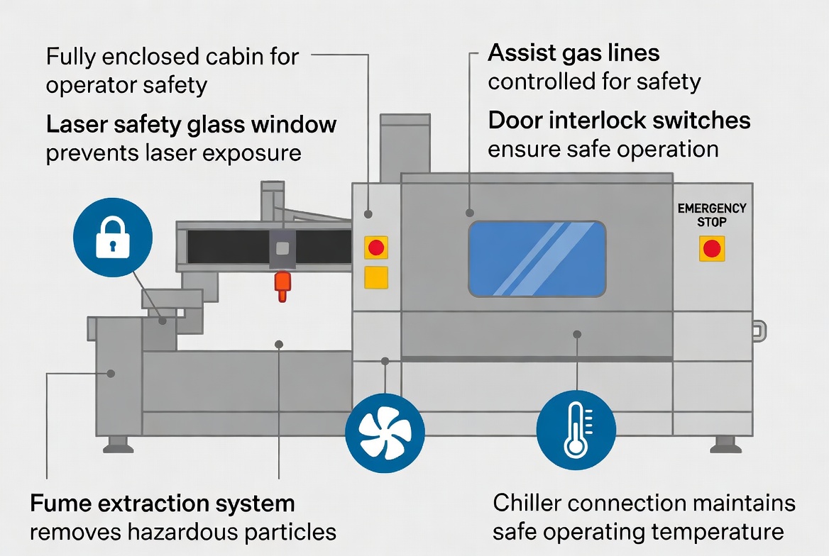 Fiber Laser Safety Features Diagram