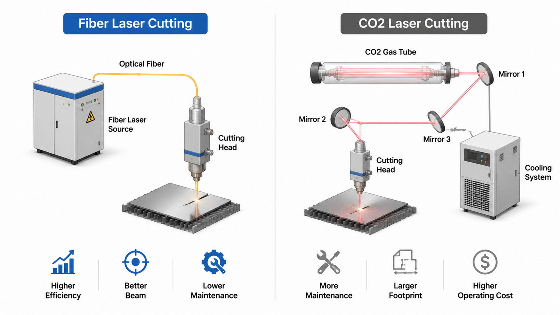 Fiber Laser Versus CO2 Cutting Comparison