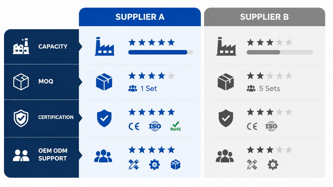 Press Brake Supplier Comparison Chart