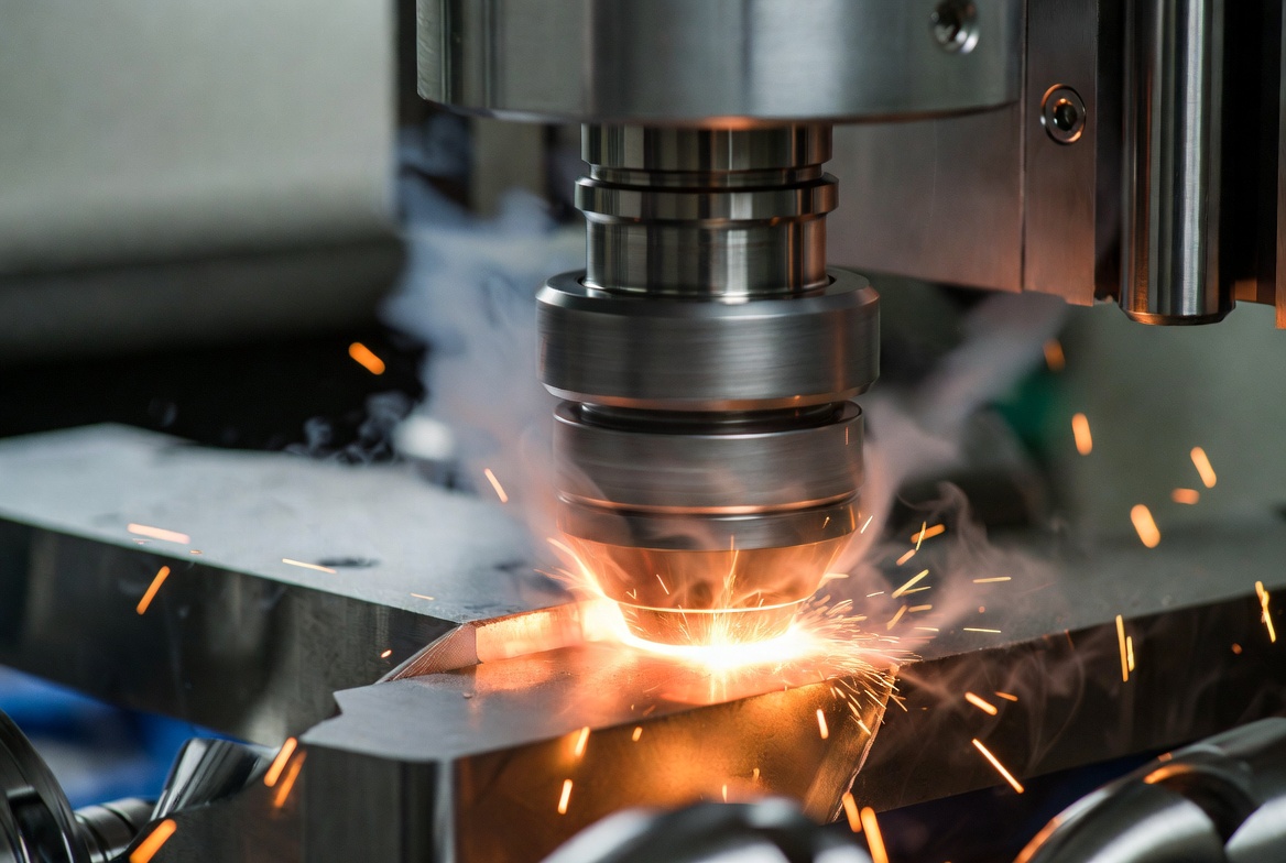 Fiber Laser Cutting Head Close Up