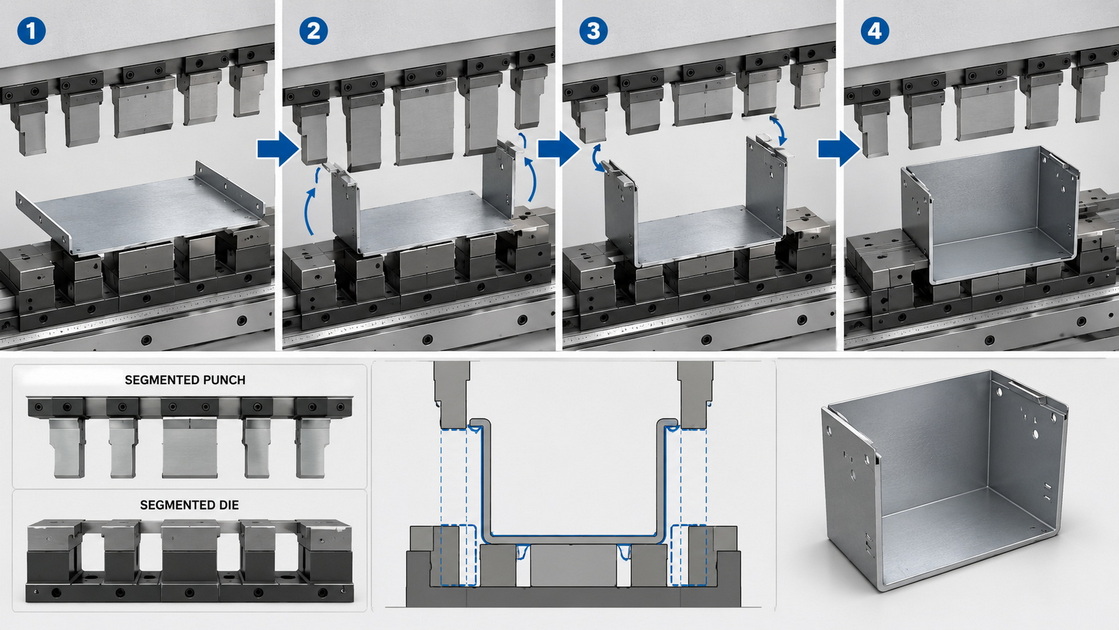 Complex Box Bending With Segmented Tooling