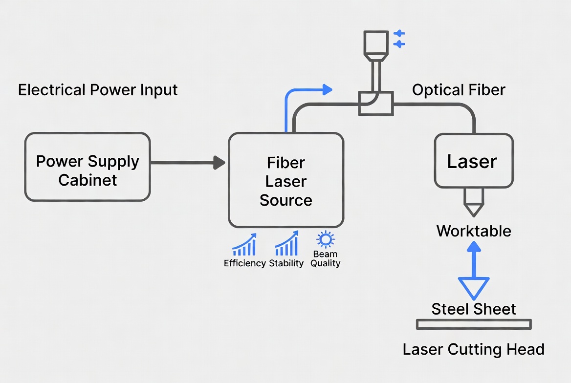 Fiber Laser Source And Power Flow