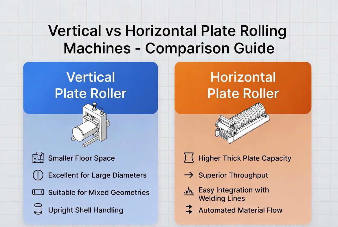ertical And Horizontal Plate Rolling Comparison Infographic