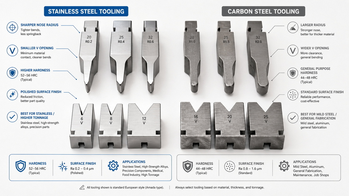 Press Brake Tooling For Stainless And Carbon Steel
